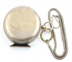 Régi fedeles, talpra is állítható iránytű, lánccal, kopásnyomokkal, működik, d: 7 cm / Compass