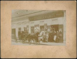 1931 Budapest II. kerület, Retek utca 1., Schober Vilmos italkereskedése, kartonra ragasztott fotó, 10×15 cm