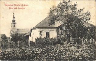 1907 Sárközújlak, Sárköz-Újlak, Sarchiuz, Livada; Görögkatolikus templom, kúria szőlőskerttel / church, villa with vineyard (fl)