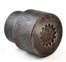 cca 1940 III. Birodalom Technische Nothilfe szervezet öntöttvas verőtő, nyomóforma / Technische Nothilfe cast iron seal maker / coin puncher d: 35 mm, m: 40 mm