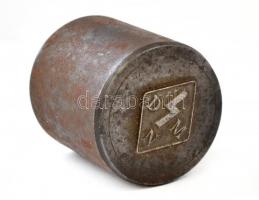 cca 1940 III. Birodalom Deutsche Mädchenschaft Nordschleswig szervezet öntöttvas verőtő, nyomóforma / Deutsche Mädchenschaft Nordschleswig cast iron seal maker / coin puncher d: 30 mm, m: 34 mm