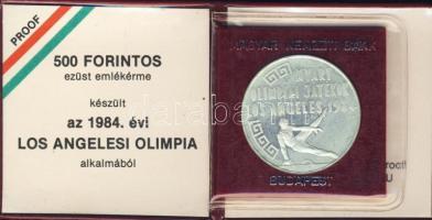 1984. 500Ft Ag "Olimpia" T:PP Eredeti tokban, tanúsítvánnyal!