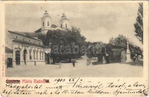 1903 Máriaradna, Radna (Lippa, Lipova); tér, templom. Fischer G. kiadása / square, church (EK)