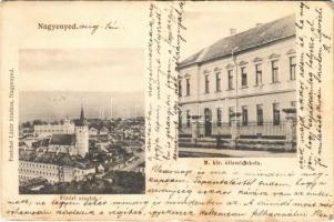 1905 Nagyenyed, Aiud; Fő tér, M. kir. állami iskola. Fenichel Lázár kiadása / main square, school (EK)