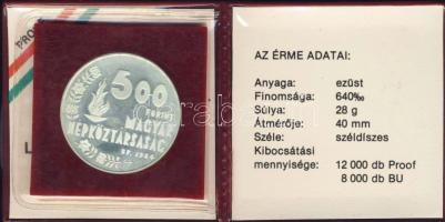 1984. 500Ft Ag "Olimpia" T:PP Eredeti tokban, tanúsítvánnyal!