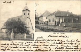 1913 Naszód, Nasaud; Római katolikus templom és paplak / Catholic church and rectory (fa)