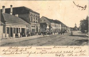 1907 Székelykeresztúr, Kristur, Cristuru Secuiesc; Fő tér, Rösler és Gábor, Lengyel László üzlete és saját kiadása / main square, shops (r)
