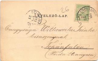 1903 Székelykeresztúr, Kristur, Cristuru Secuiesc; Unitárius templom és gimnázium télen. Lengyel Lás...