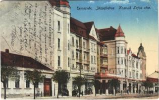 1916 Temesvár, Timisoara; Józsefváros, Kossuth Lajos utca, üzletek / street view, shops (EK)