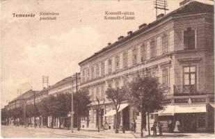 1906 Temesvár, Timisoara; Józsefváros, Kossuth utca, Thomasek üzlete / street view, shops (EK)