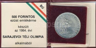 1984. 500Ft Ag "Téli olimpia" T:BU Csak 8000db! Eredeti tokban, tanúsítvánnyal!