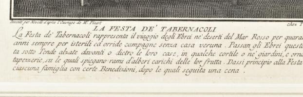 A. Baratti metszése, Bernard Picart (1673-1733) után: Pészah üneppe (La Fete de tabernacles). Rézmet...