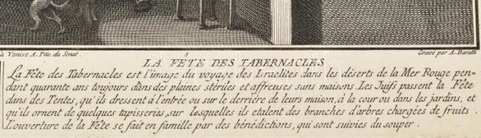 A. Baratti metszése, Bernard Picart (1673-1733) után: Pészah üneppe (La Fete de tabernacles). Rézmet...