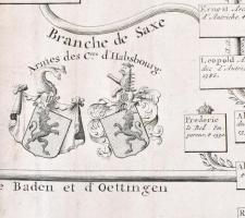 Az Európai uralkodóházak leszármazási táblája. Chatelain - Carte Genealogique des Souverains issus d...