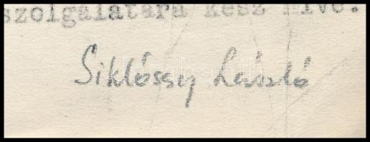 1936 zilahi Szőcs Kamilla (1886-1911) nagykállói elmegyógyintézet igazgató főorvosának saját kézzel ...