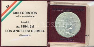 1984. 500Ft Ag "Olimpia" T:BU Csak 8000db! Eredeti tokban, tanúsítvánnyal!