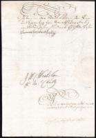 1711 Eleonóra Magdolna (1655-1720) magyar krályné I. Lipót császár feleségének autográf aláírással e...