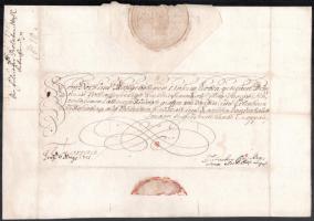 1711 Eleonóra Magdolna (1655-1720) magyar krályné I. Lipót császár feleségének autográf aláírással e...