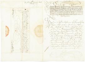 1711 Eleonóra Magdolna (1655-1720) magyar krályné I. Lipót császár feleségének autográf aláírással e...