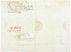 1711 Eleonóra Magdolna (1655-1720) magyar krályné I. Lipót császár feleségének autográf aláírással e...