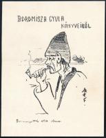 Boromissza Tibor (1880-1960): Boromisza Gyula könyveiből, klisé, papír, jelzett a nyomaton, 11x8 cm