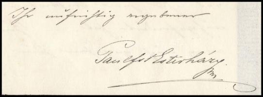 1876.V.12 Sopron, gróf Esterházy Pál (1843-1898) levele ismeretlennek, amelyben Simon Gyula (1838-18...