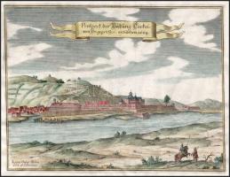 1664 Tokaj látképe. Prospect der Vöstung Tockai. Matthaeus Merian, Színezett rézmetszet. Szép állapo...