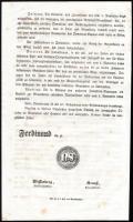 1848. december 21. Proklamáció, melyben I. Ferdinánd császár adózással kapcsolatos birodalmi országg...