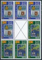 50 éves a bélyeg ívközéprészes 9-es tömb, 50 years of stamp sheet-centered block of 9