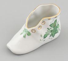 Herendi porcelán Apponyi mintás cipőcske, kézzel festett, jelzett, hibátlan. 10x5,5 cm