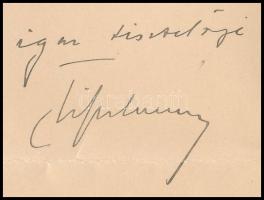 1904 gróf Tisza István (1861-1918) miniszterelnök miniszterelnök saját kézzel írt levele Szél Kálmán...