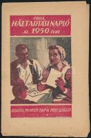 1950 A Friss Újság háztartási naplója az 1950. évre, kitöltetlen