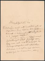 1886 Tisza Kálmán (1830-1902) miniszterelnök saját kézzel írt levele Szél Kálmán nagyszalontai esperesnek melyben megköszöni, hogy elhalasztja alátogatását, mert Lajos fiának szabadságot adtak és amíg ő maradhat, addig ők is maradnak Csegődön. Két, kézzel beírt oldal és egy boríték / Hand written letter by Hungarian prime minister Kálmán Tisza to Kálmán Szél, dean in Salonta,2 pages with envelope