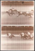 4 db lóverseny célfotó, 18×24 cm