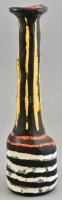 Gorka Lívia (1925-2011): Csíkos váza. Festett mázas kerámia, jelzett, restaurált / Lívia Gorka (1925-2011): Vase with stripes. Hand painted ceramic. Restored. 28,5 cm