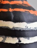 Gorka Lívia (1925-2011): Csíkos váza. Festett mázas kerámia, jelzett, restaurált / Lívia Gorka (1925...