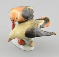 Herendi porcelán madár pár, kézzel festett, jelzett, hibátlan. m: 9,5 cm