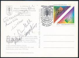 Olimpiai bajnokok (Varga János, Markovits Kálmán, Littomeritzky Mária, Novák Ilona, Dömötör Zoltán) ...