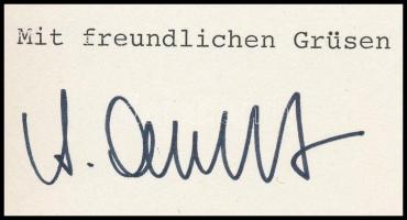 1996 Simeon von Habsburg-Lothringen (1958-) főherceg autográf aláírása egy üdvözlő lapon. Lapra mont...