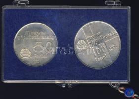 1974. 50Ft Ag + 100Ft Ag "50 éves az MNB" T:BU Eredeti, plombált MNB plasztiktokban!