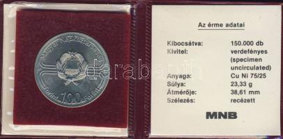 1982. 100Ft "Labdarúgó VB" T:BU Eredeti tokban, tanúsítvánnyal!