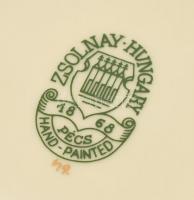 Zsolnay búzavirág mintás porcelán bonbonier, kézzel festett, jelzett, hibátlan. 9,5x9,5x6 cm