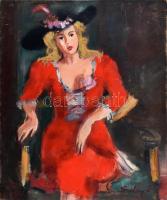 Séday Éva (1929-2011): Női portré. Olaj, farost, jelzett. 61×51 cm