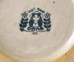 Sárkányos padlóváza. Vietnami, mázas kerámia. Kézzel festett, jelzett, hibátlan. 40 cm