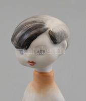 Hollóházi kisfiú. Kézzel festett, jelzett, hibátlan. 12 cm