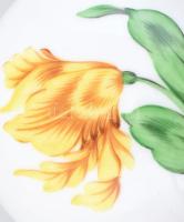 Herendi virág mintás lábas bonbonniere. Kézzel festett, jelzett, hibátlan. d: 10 cm, m: 8,5 cm