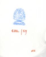 Herendi virág mintás lábas bonbonniere. Kézzel festett, jelzett, hibátlan. d: 10 cm, m: 8,5 cm