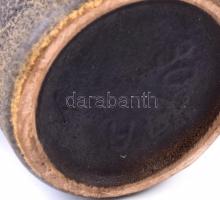 Retro kerámia váza. Több színű, részben, hólyagos mázzal. Jelzett, hibátlan. 24 cm