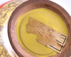 Retro iparművész kerámia váza. Több színű mázzal. Jelzett, hibátlan. 25,5 cm