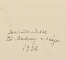 1935-1936 Balatonlelle, villa, üzletbelső Nivea reklámmal, utcaképe, sétány, vitorlás, 17 db fotó, e...